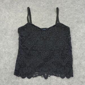Polo Ralph Lauren Top Womens 4 Shirt Eyelet Lace Cami Black Pullover Lined B‎